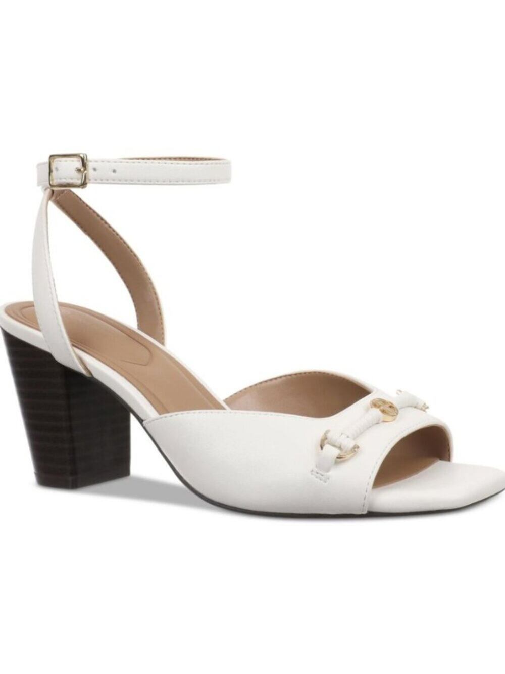 Giani Bernini Women Sandals Block Heel Ankle Strap White - Size 7.5M